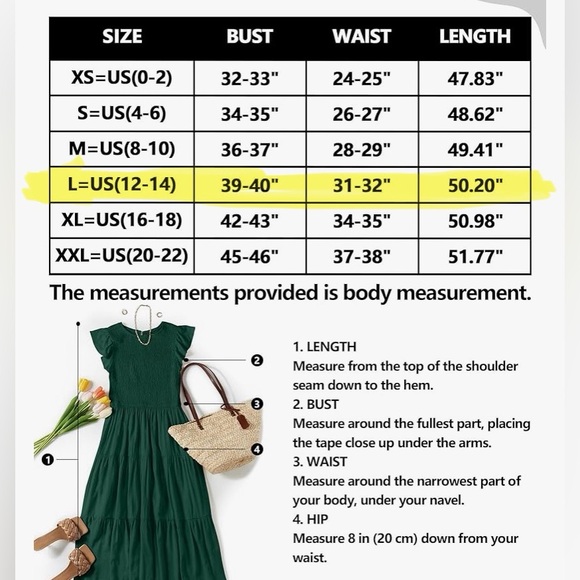 Casual Flutter Short Sleeve Crew Neck Smocked Elastic Waist Tiered Midi Dress - Picture 8 of 11